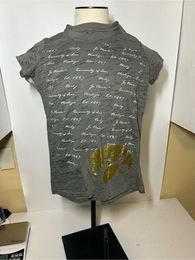 Gray women’s Iowa  Graphic Tee with Gold Accent - Unbranded